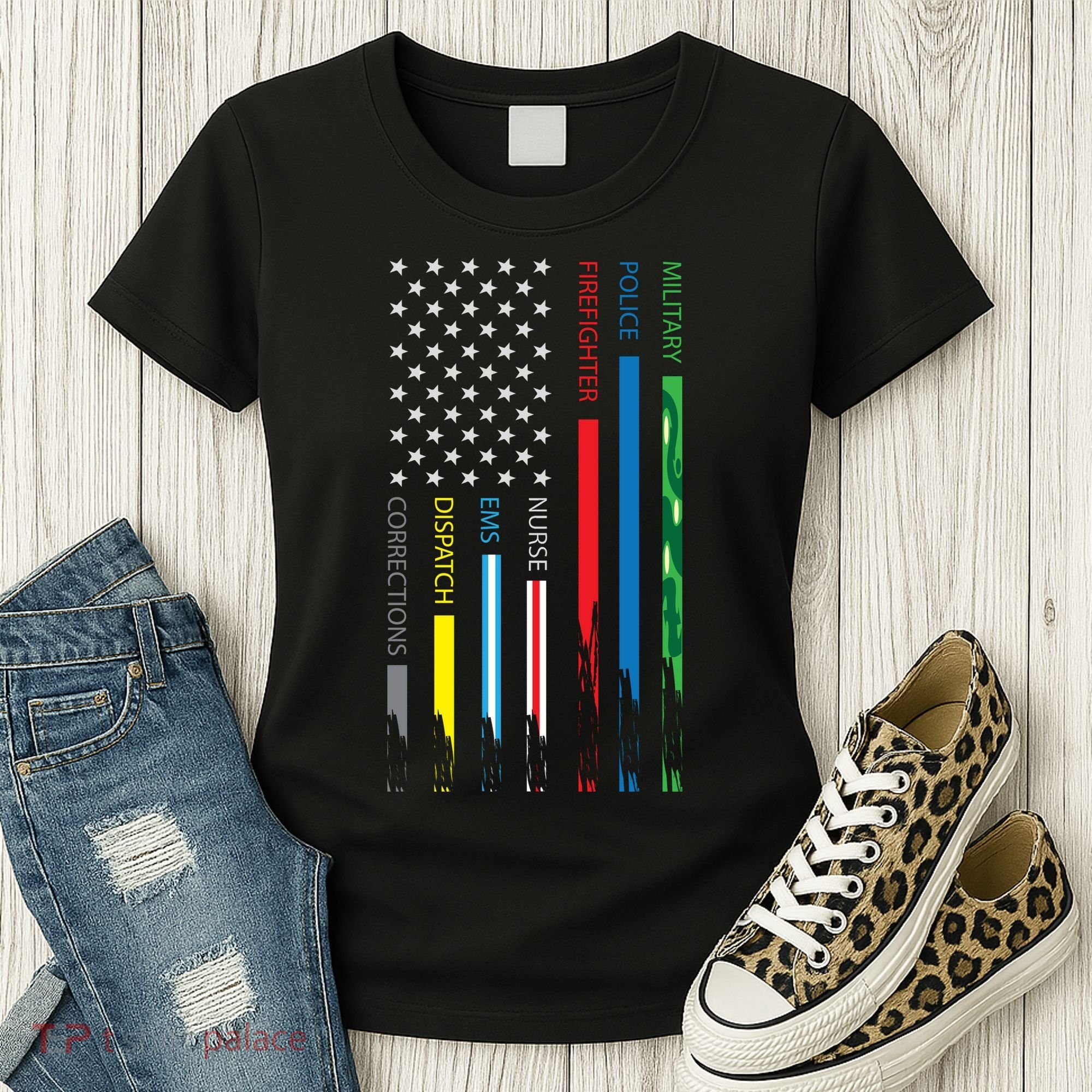 No One Fight Alone Usa Flag Women's T-Shirt