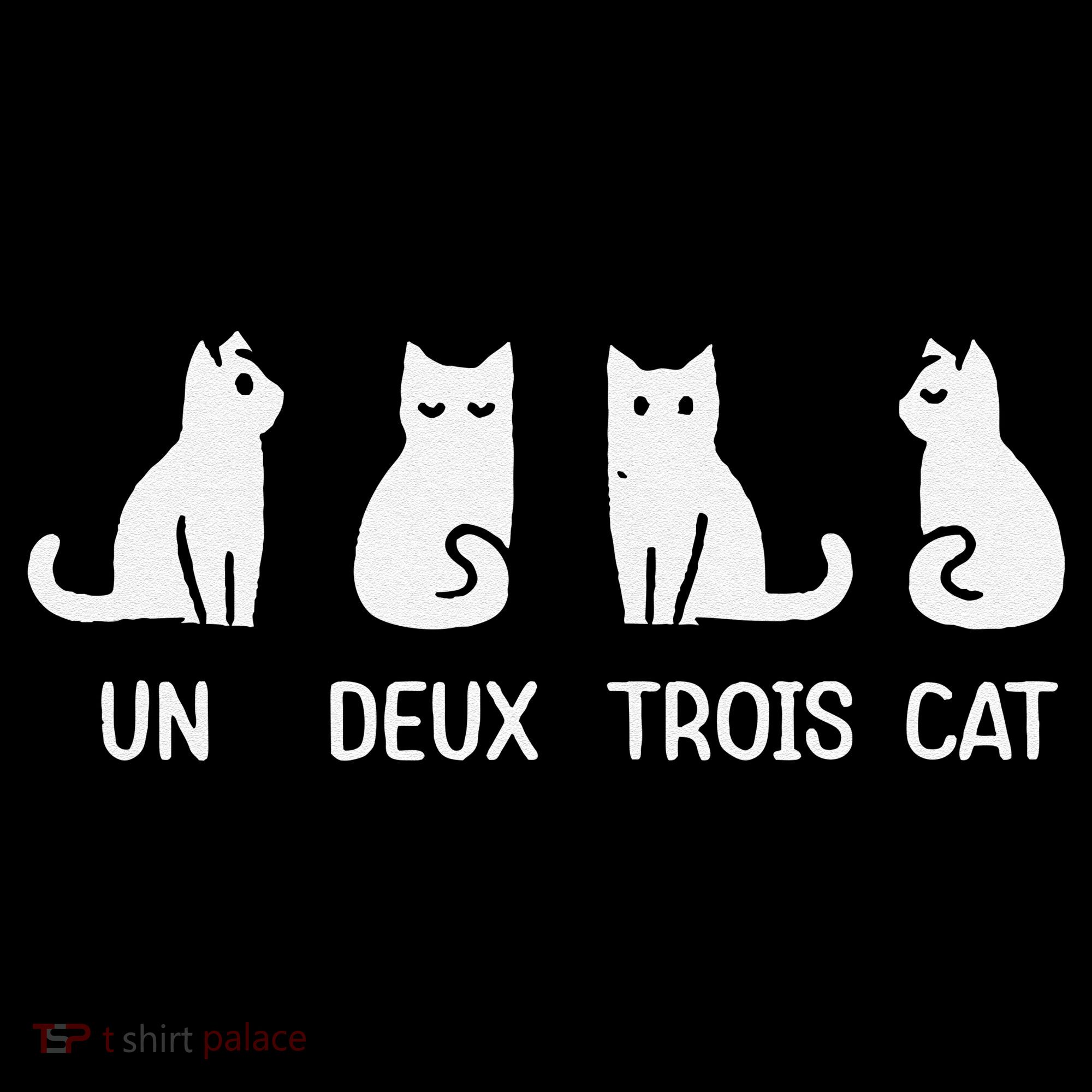 Funny Meow Kitty Un Deux Trois Cat Funny Black Cat Coffee Mug