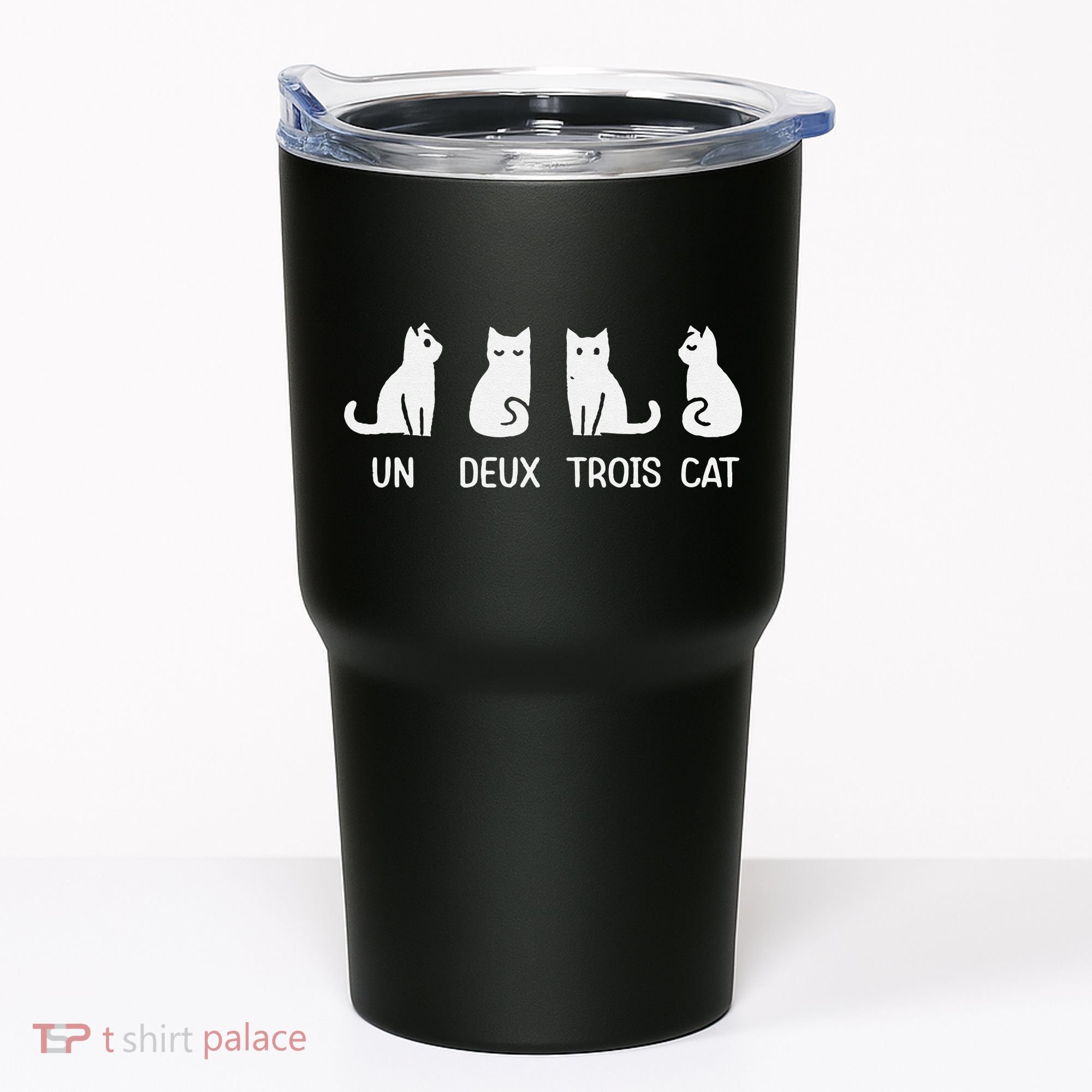 Funny Meow Kitty Un Deux Trois Cat Funny Black Cat Tumbler