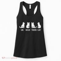 Funny Meow Kitty Un Deux Trois Cat Funny Black Cat Women's Tank Top thumb 0