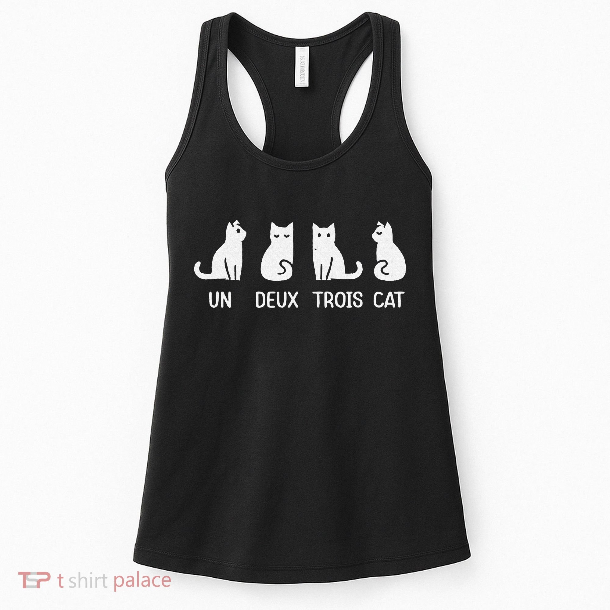 Funny Meow Kitty Un Deux Trois Cat Funny Black Cat Women's Tank Top