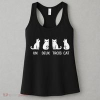 Funny Meow Kitty Un Deux Trois Cat Funny Black Cat Women's Tank Top thumb 3