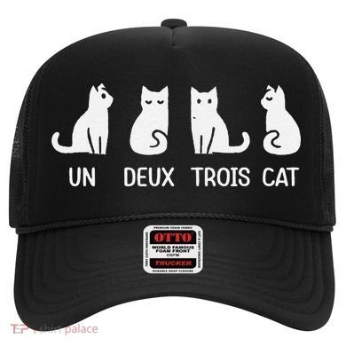 Funny Meow Kitty Un Deux Trois Cat Funny Black Cat Hat