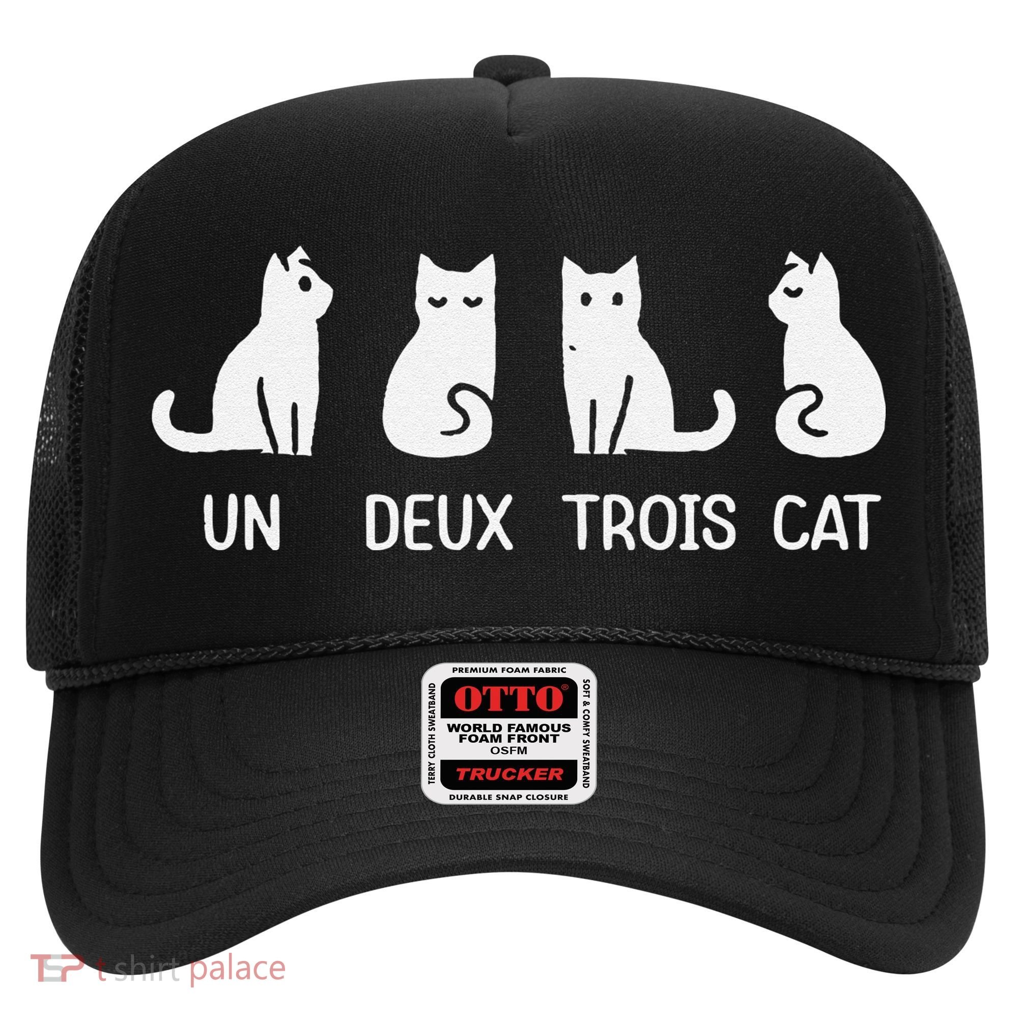 Funny Meow Kitty Un Deux Trois Cat Funny Black Cat Hat