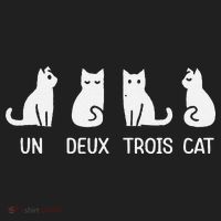 Funny Meow Kitty Un Deux Trois Cat Funny Black Cat Golf Towel thumb 3