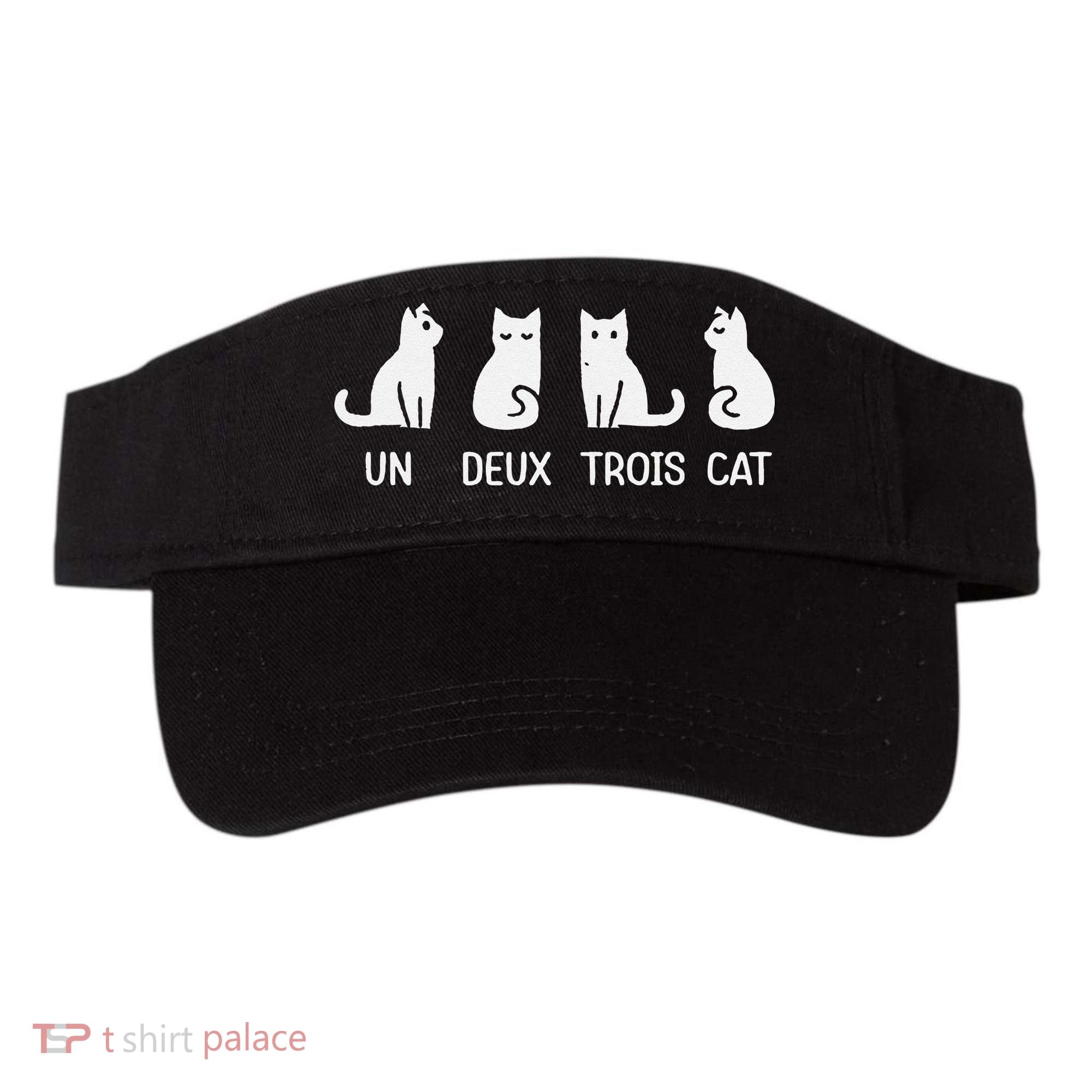 Funny Meow Kitty Un Deux Trois Cat Funny Black Cat Visor