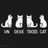 Funny Meow Kitty Un Deux Trois Cat Funny Black Cat Kids Sweatshirt thumb 2