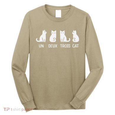 Funny Meow Kitty Un Deux Trois Cat Funny Black Cat Long Sleeve Shirt