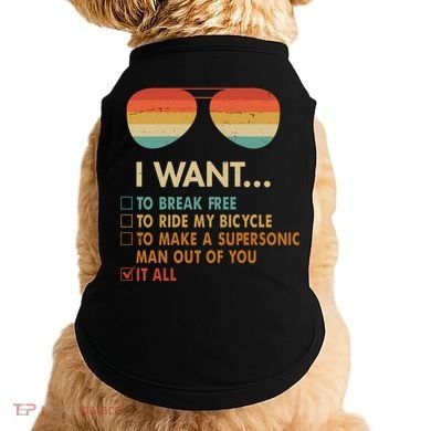 Funny Music Lover Bicycle I Want It All Doggie Tank