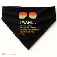 Funny Music Lover Bicycle I Want It All USA-Made Doggie Bandana thumb 0