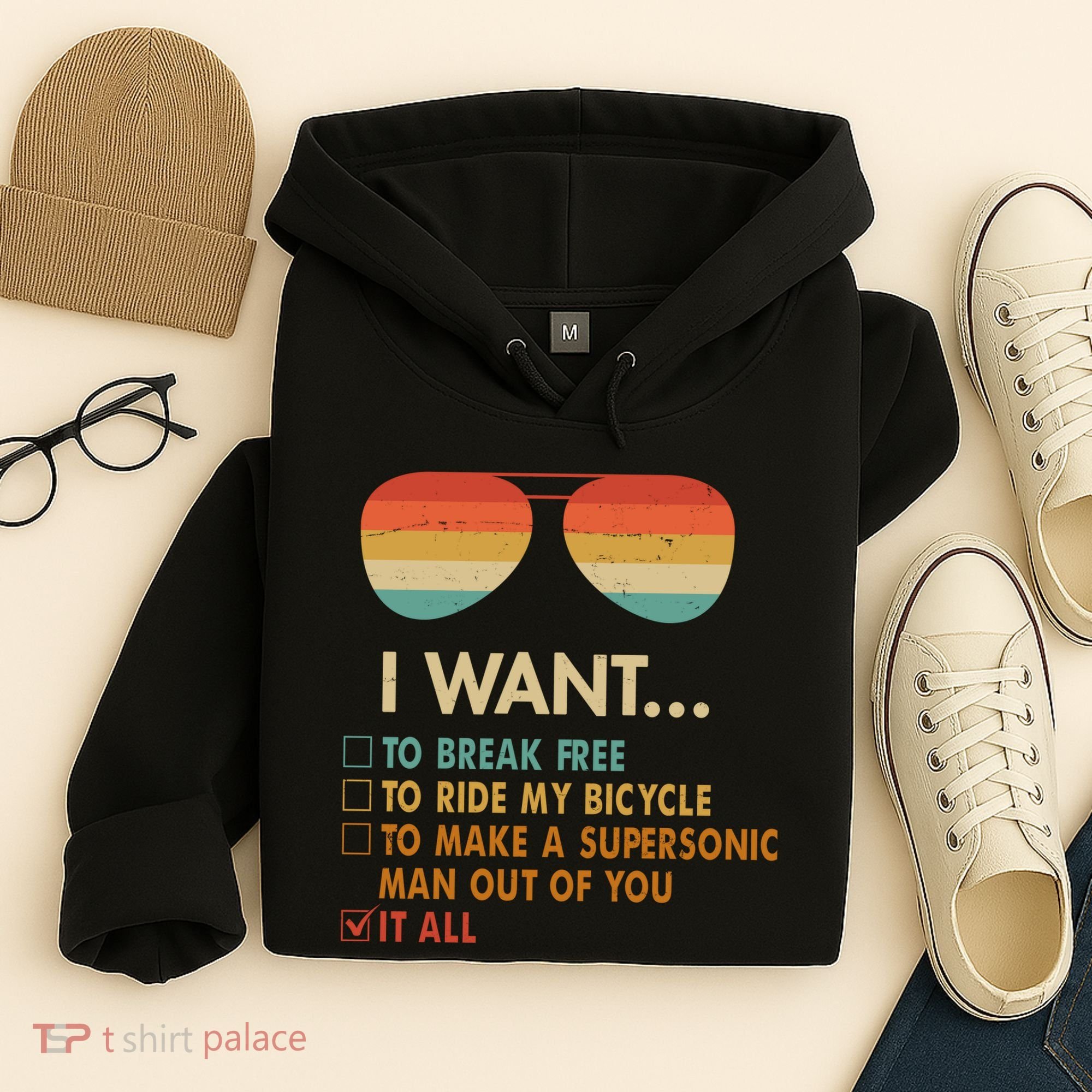 Funny Music Lover Bicycle I Want It All Hoodie