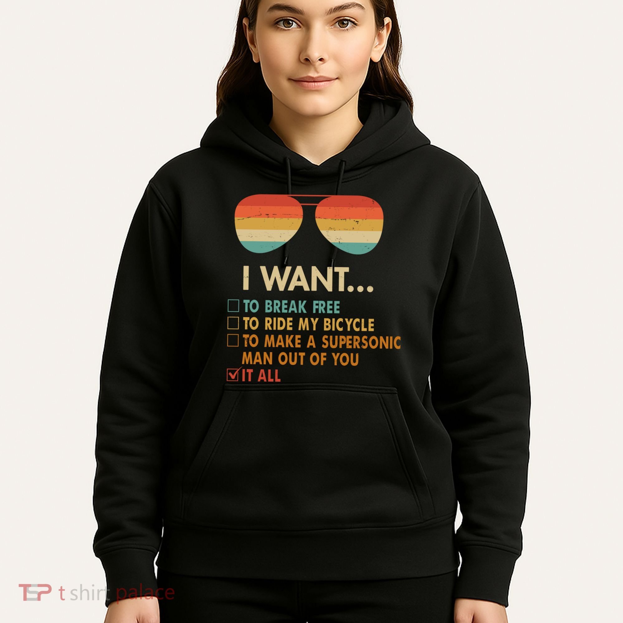 Funny Music Lover Bicycle I Want It All Hoodie