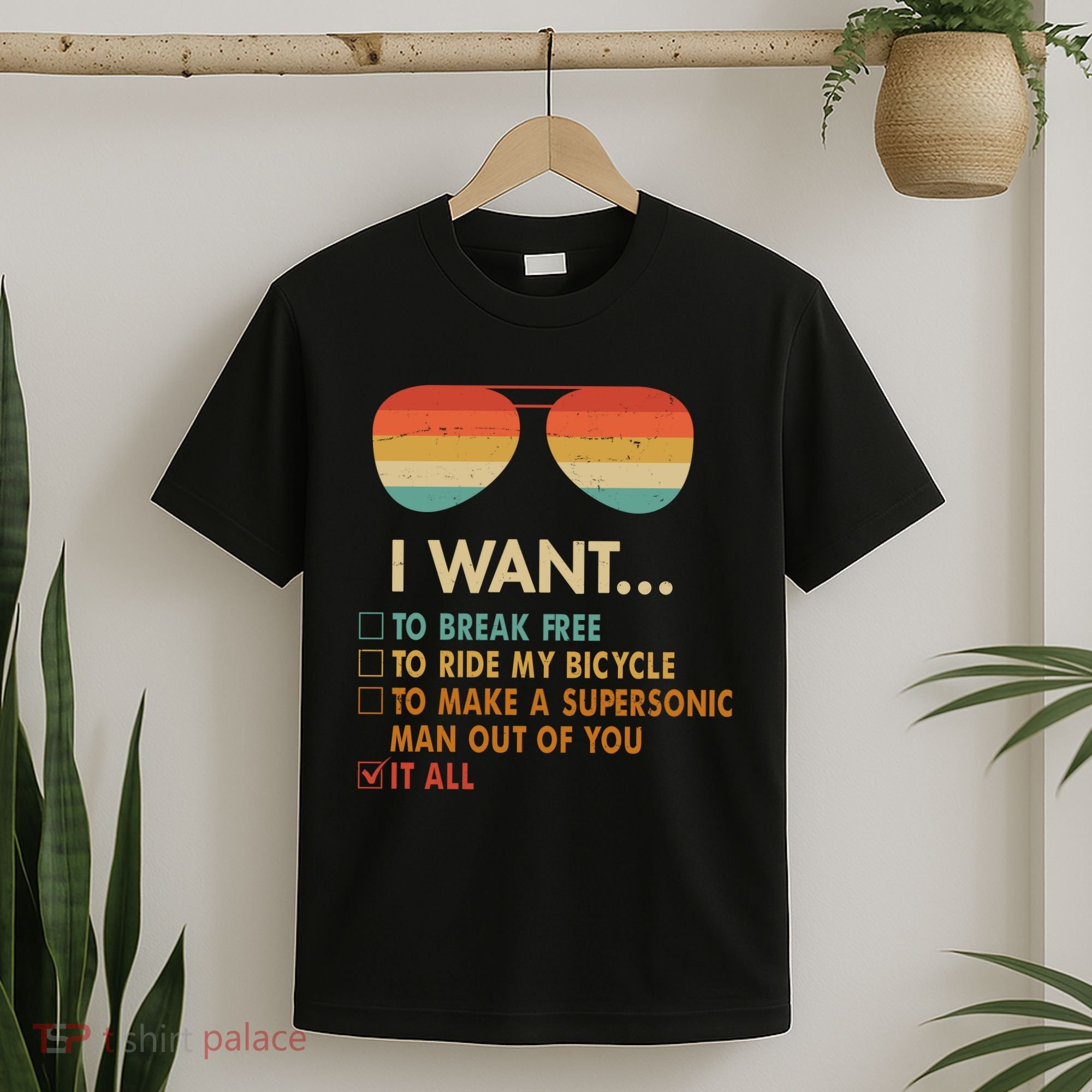 Funny Music Lover Bicycle I Want It All T-Shirt