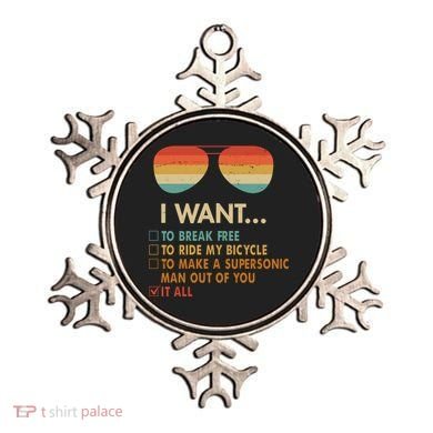 Funny Music Lover Bicycle I Want It All Ornament