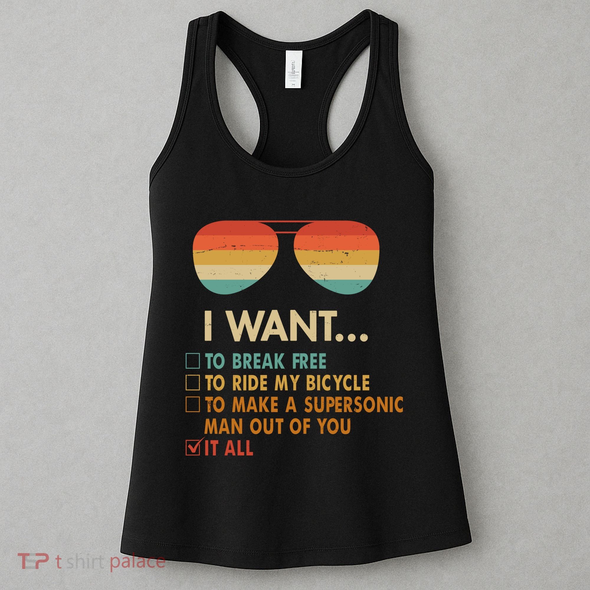 Funny Music Lover Bicycle I Want It All Women's Tank Top