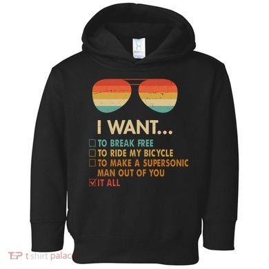Funny Music Lover Bicycle I Want It All Toddler Hoodie