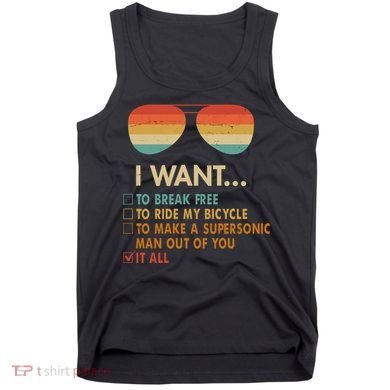 Funny Music Lover Bicycle I Want It All Tank Top