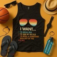 Funny Music Lover Bicycle I Want It All Tank Top thumb 4
