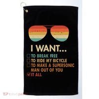 Funny Music Lover Bicycle I Want It All Golf Towel thumb 0