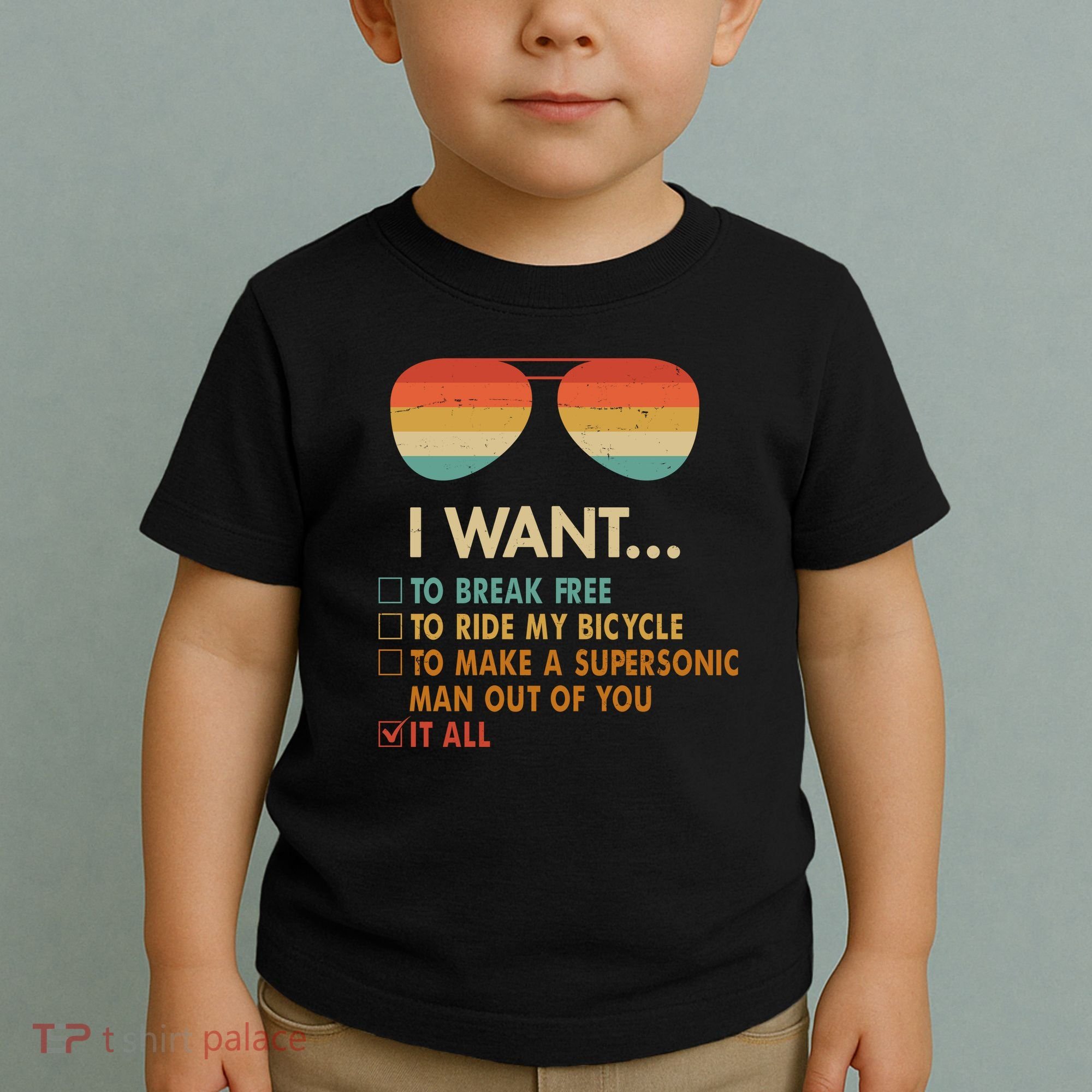 Funny Music Lover Bicycle I Want It All Toddler T-Shirt
