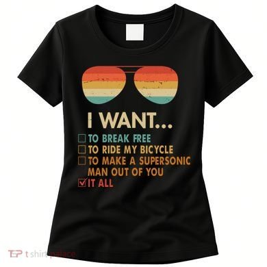 Funny Music Lover Bicycle I Want It All Women's T-Shirt