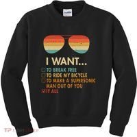 Funny Music Lover Bicycle I Want It All Kids Sweatshirt thumb 0