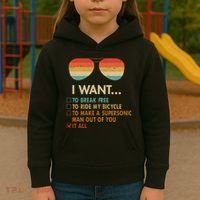Funny Music Lover Bicycle I Want It All Kids Hoodie thumb 3