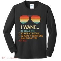 Funny Music Lover Bicycle I Want It All Kids Long Sleeve Shirt thumb 0