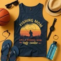 Fishing Mom Like A Normal Mom Only Cooler Tank Top thumb 4