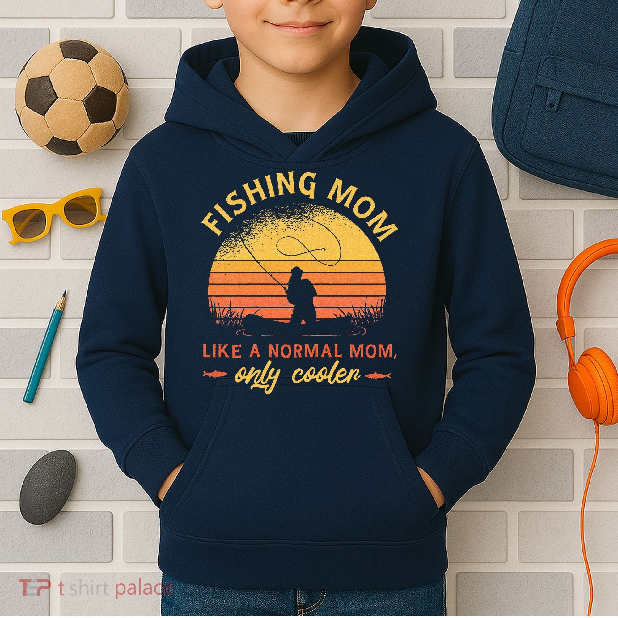 Fishing Mom Like A Normal Mom Only Cooler Kids Hoodie