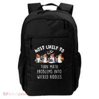 Funny Most Likely To Turn Math Problems Into Wicked Riddles Backpack thumb 0