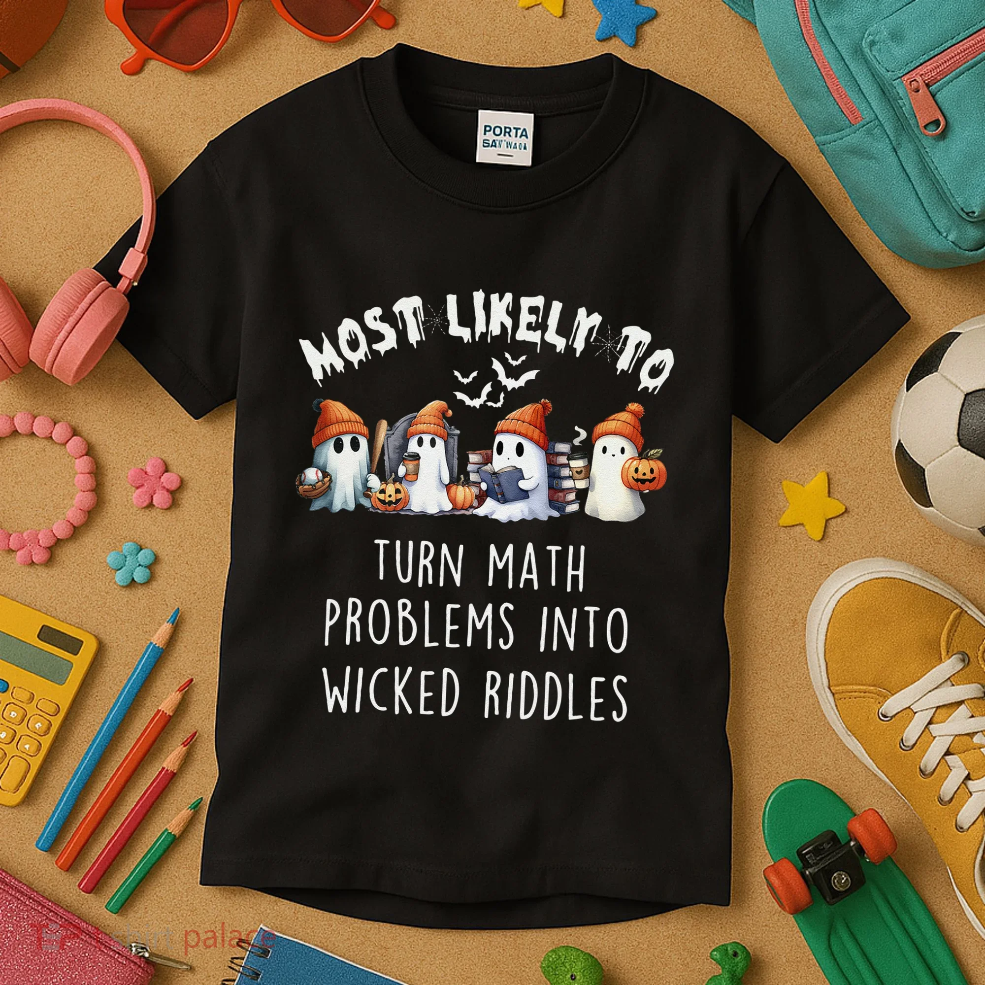 Funny Most Likely To Turn Math Problems Into Wicked Riddles Kids T-Shirt