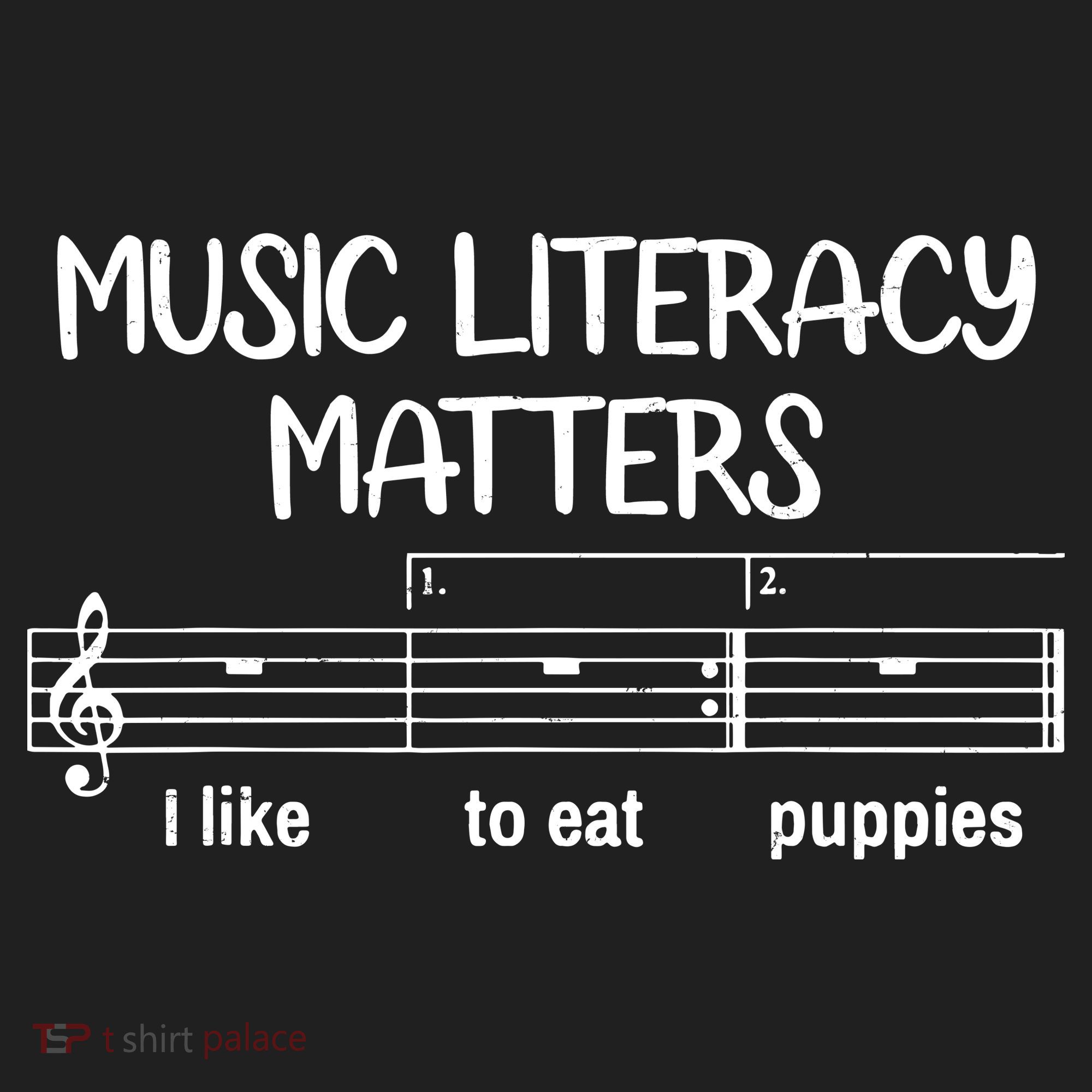 Funny Music Literacy Matters I Like To Eat Puppies Women's Sweatshirt