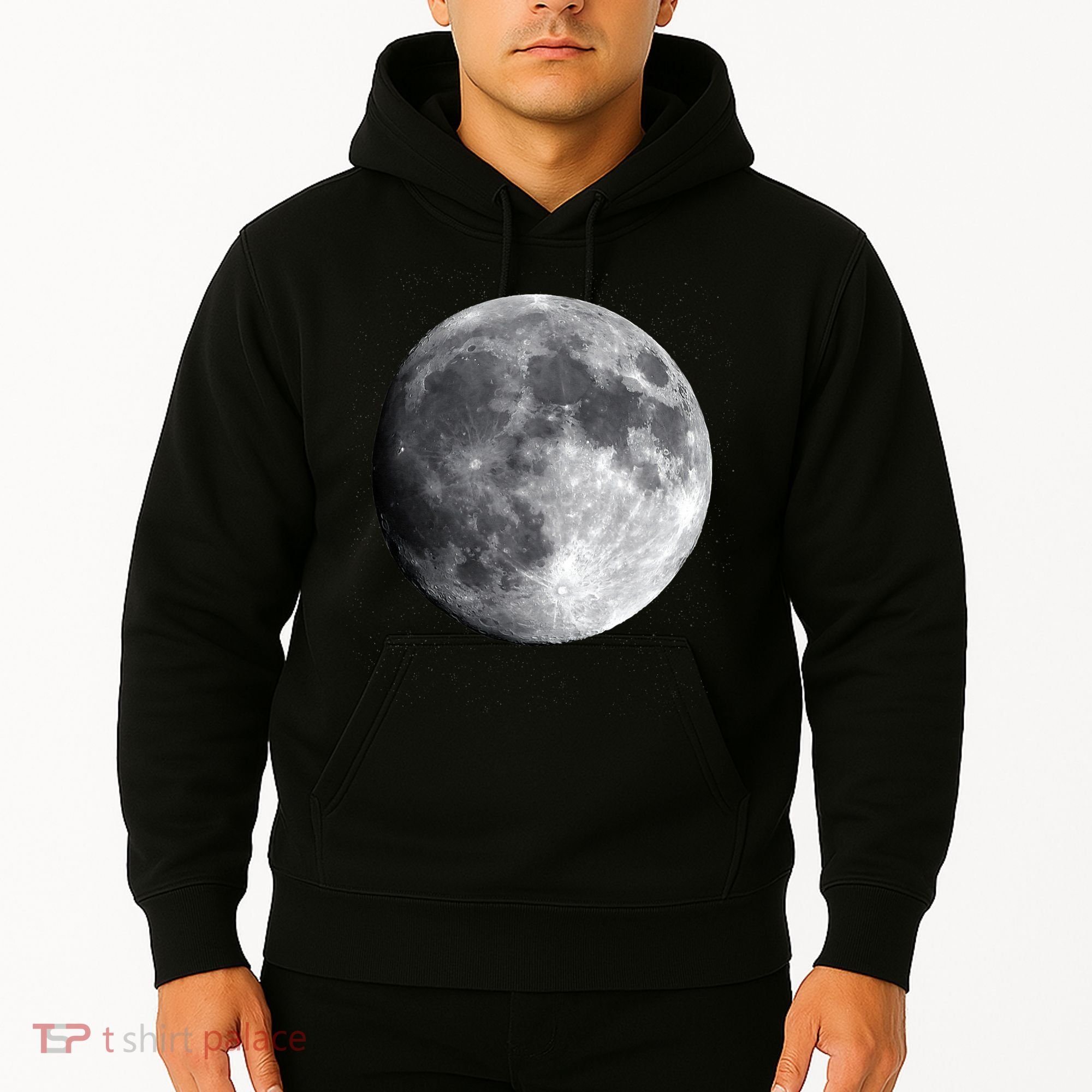 Full Moon Luna Astronomy Space Galaxy Stars Hoodie