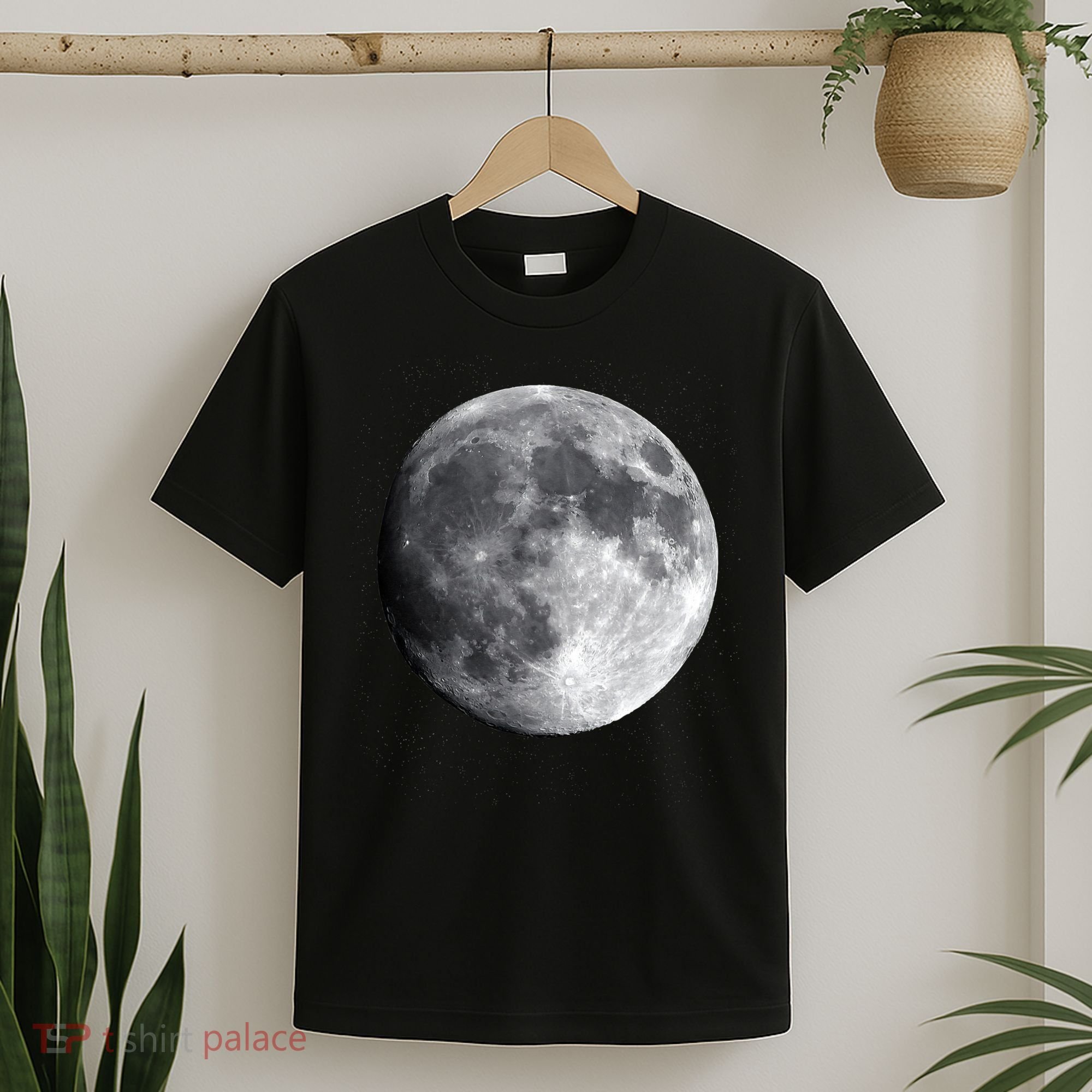 Full Moon Luna Astronomy Space Galaxy Stars T-Shirt