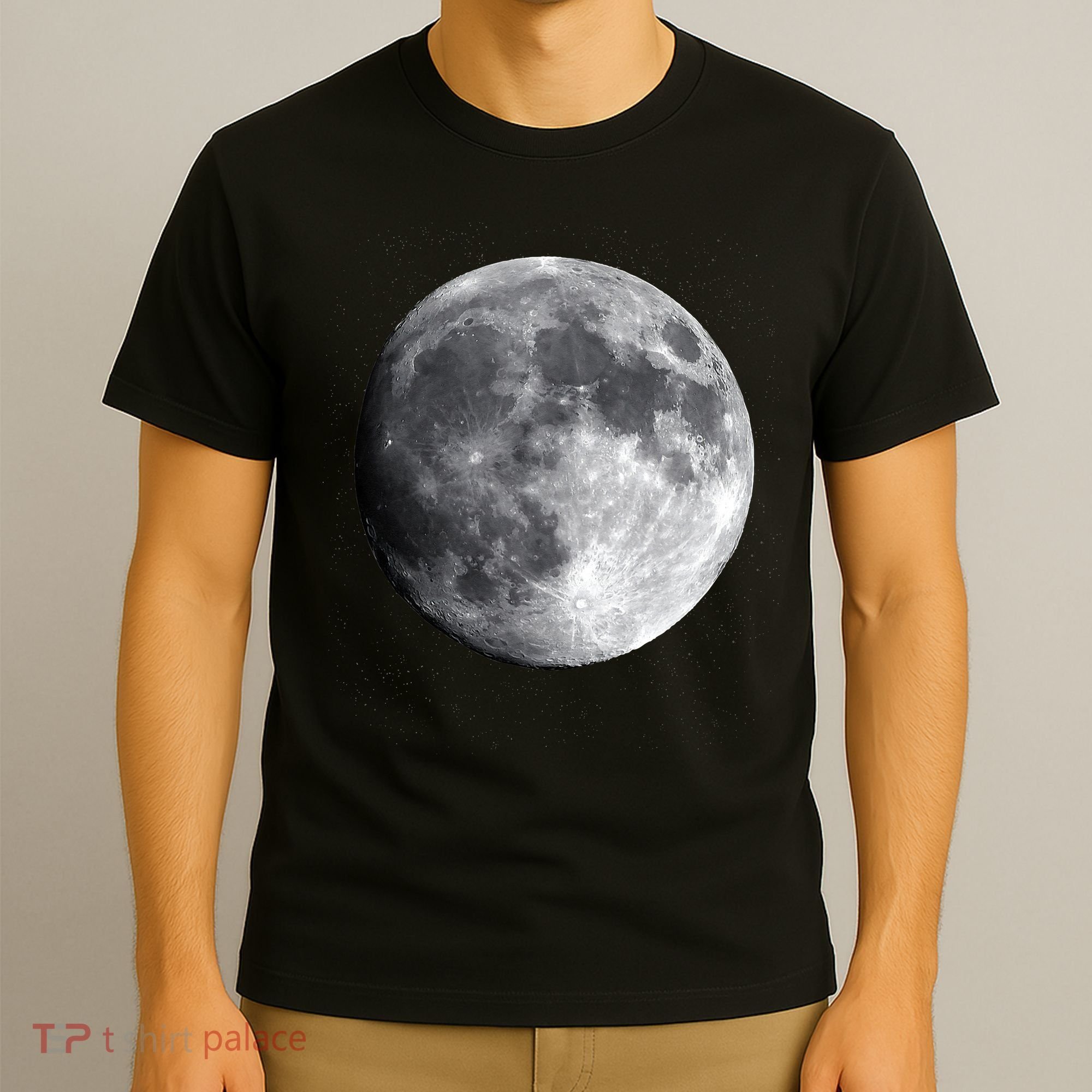 Full Moon Luna Astronomy Space Galaxy Stars T-Shirt
