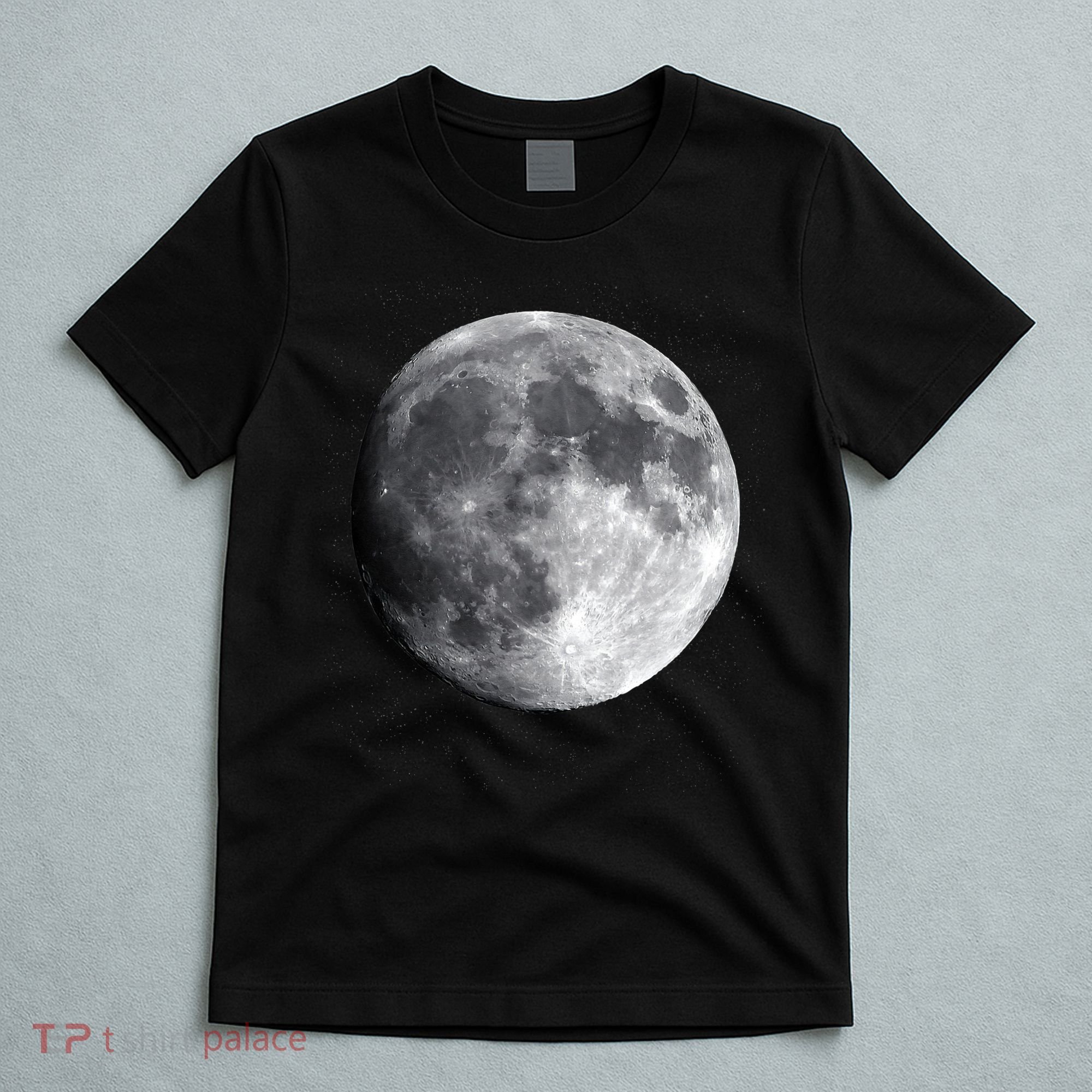 Full Moon Luna Astronomy Space Galaxy Stars T-Shirt