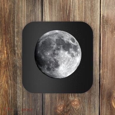 Full Moon Luna Astronomy Space Galaxy Stars Coaster