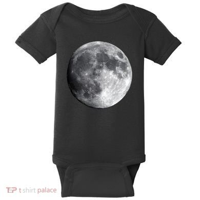 Full Moon Luna Astronomy Space Galaxy Stars Baby Bodysuit