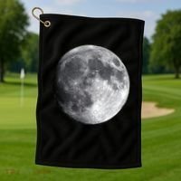 Full Moon Luna Astronomy Space Galaxy Stars Golf Towel thumb 1