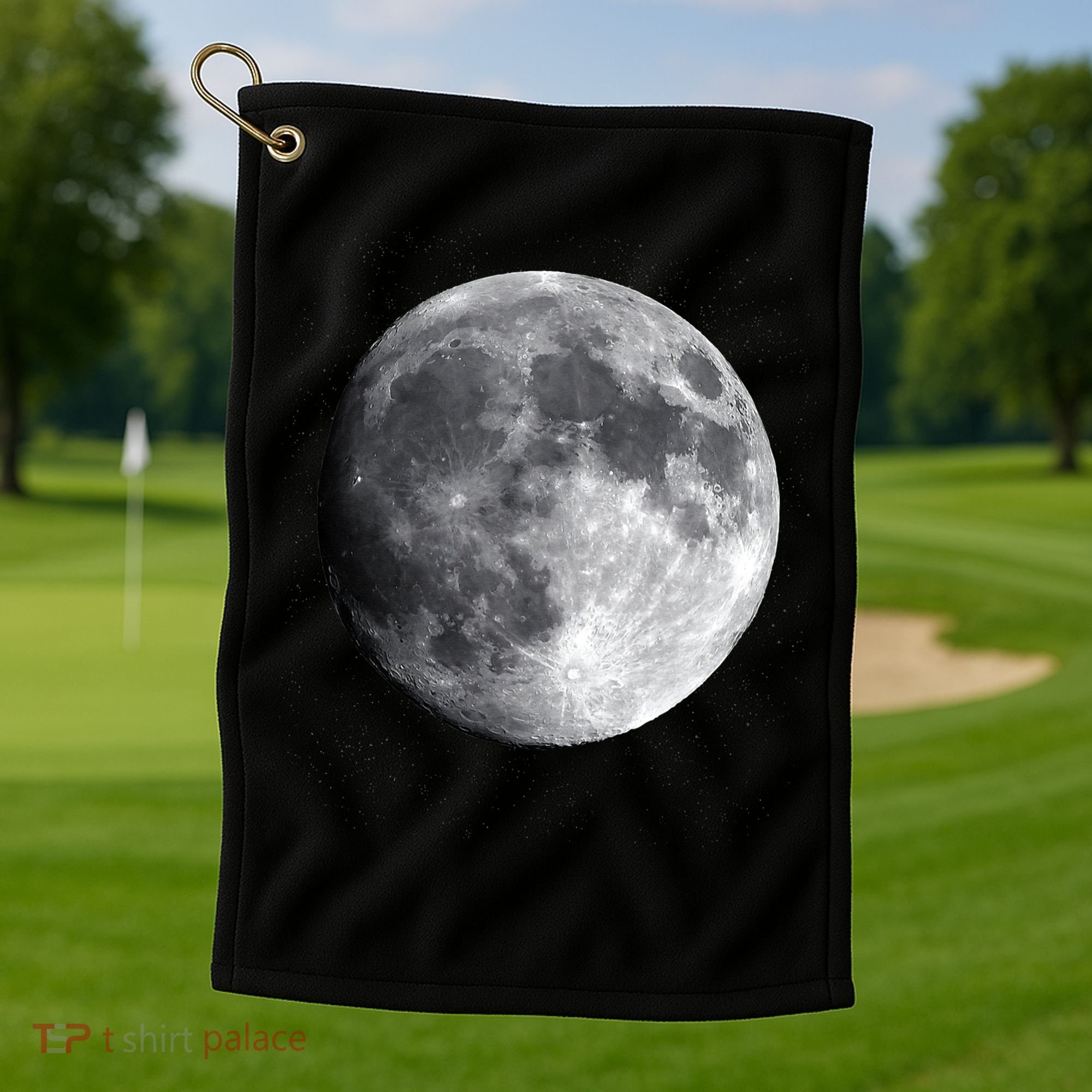 Full Moon Luna Astronomy Space Galaxy Stars Golf Towel
