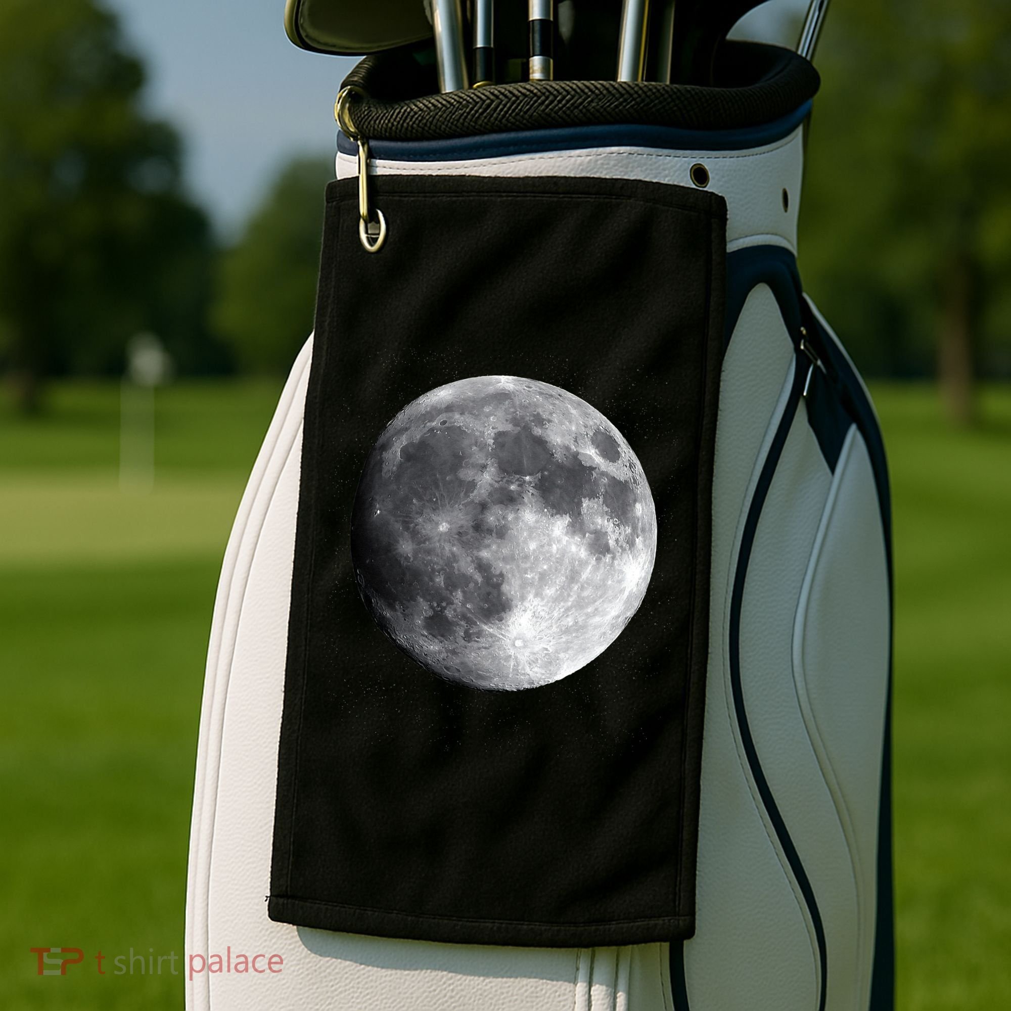 Full Moon Luna Astronomy Space Galaxy Stars Golf Towel