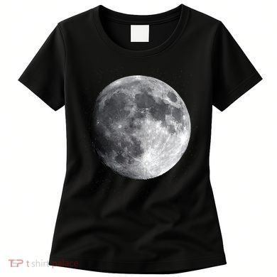Full Moon Luna Astronomy Space Galaxy Stars Women's T-Shirt