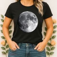 Full Moon Luna Astronomy Space Galaxy Stars Women's T-Shirt thumb 2