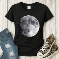 Full Moon Luna Astronomy Space Galaxy Stars Women's T-Shirt thumb 3
