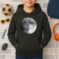 Full Moon Luna Astronomy Space Galaxy Stars Kids Hoodie thumb 2