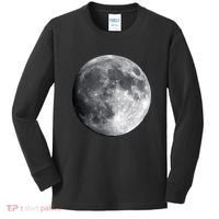 Full Moon Luna Astronomy Space Galaxy Stars Kids Long Sleeve Shirt thumb 0