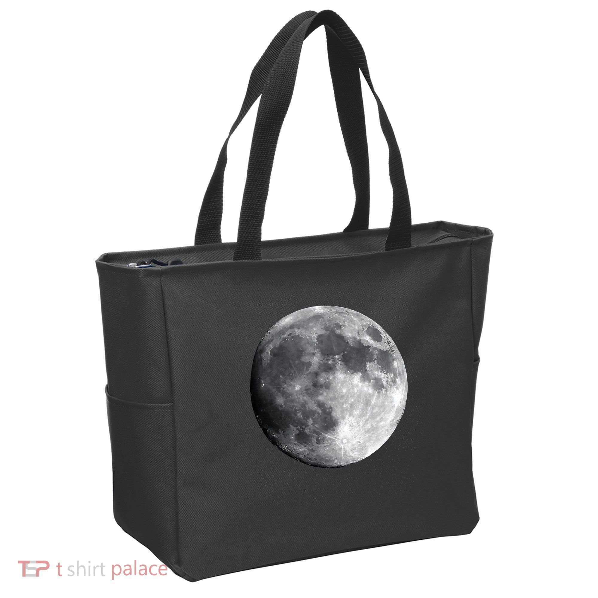 Full Moon Luna Astronomy Space Galaxy Stars Tote Bag