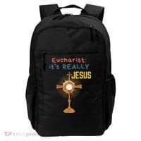 Front My Lord Monstrance Back Eucharist ItS Really Jesus Backpack thumb 0