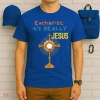 Front My Lord Monstrance Back Eucharist ItS Really Jesus T-Shirt thumb 6